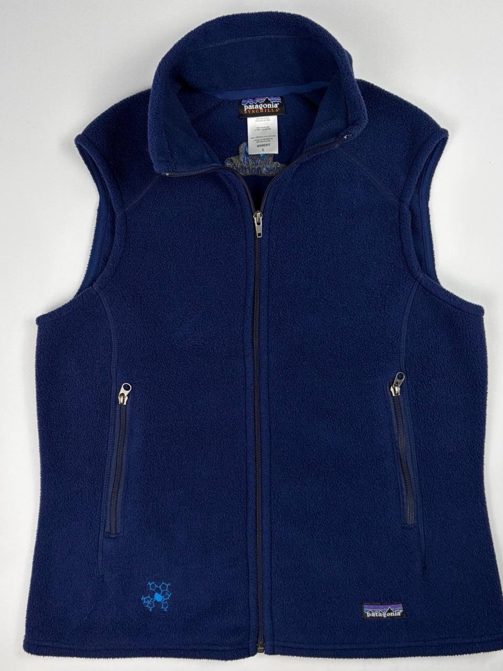 Patagonia Synchilla Fleece Vest Womens L Blue Full Zip Novo Nordisk